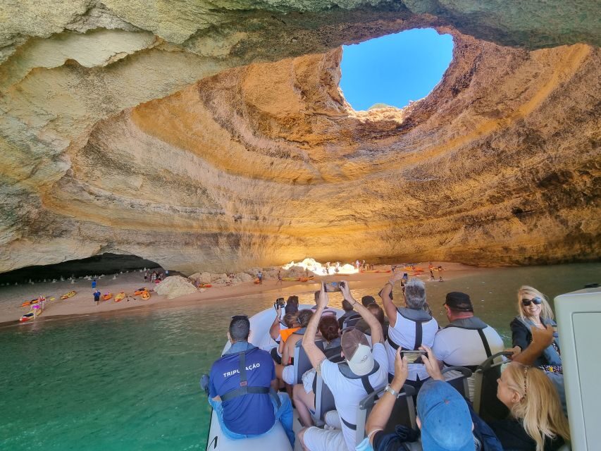 Albufeira: Benagil Cave and Dolphin Sightseeing Boat Cruise - Albufeira Marina to the west: a speed-boat view of real Algarve