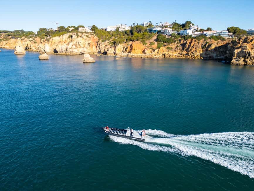 Albufeira: Dolphins & Benagil Caves RIB Tour - Benagil Sea Cave stop: easier access to the interior