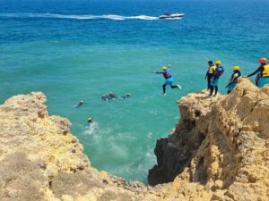 Albufeira: Guided Coasteering Tour with Cliff Jumping - Where the adventure starts at São Rafael Beach