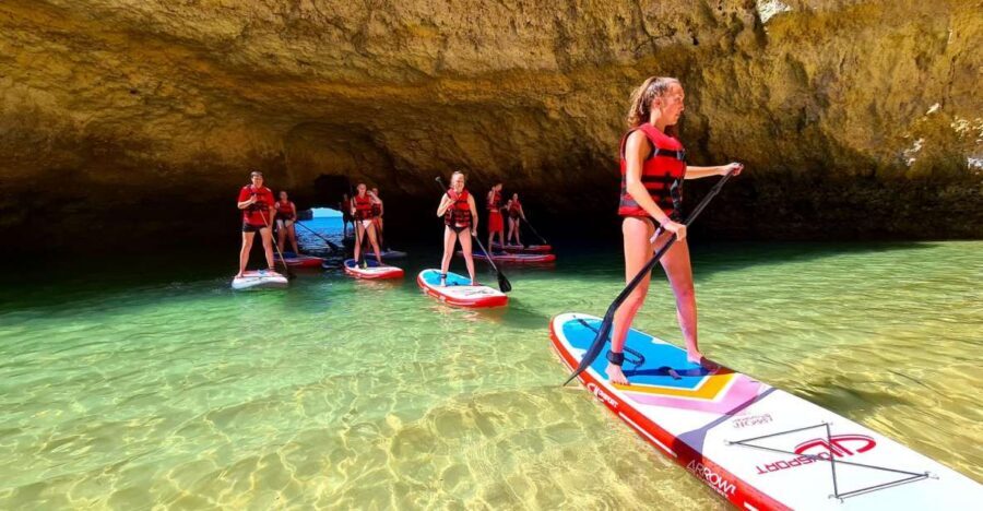 Albufeira: Stand Up Paddle Lesson and Coastal Tour - Coastal tour route: cliffs, sea caves, and shaped rock formations