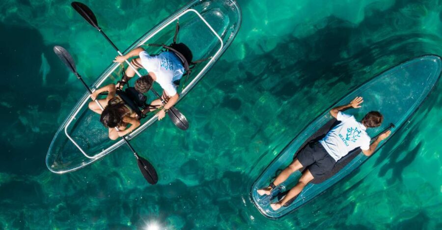 Arrábida: Guided Transparent Kayaking Tour - Galapinhos Beach stop: snorkel and a real swim break