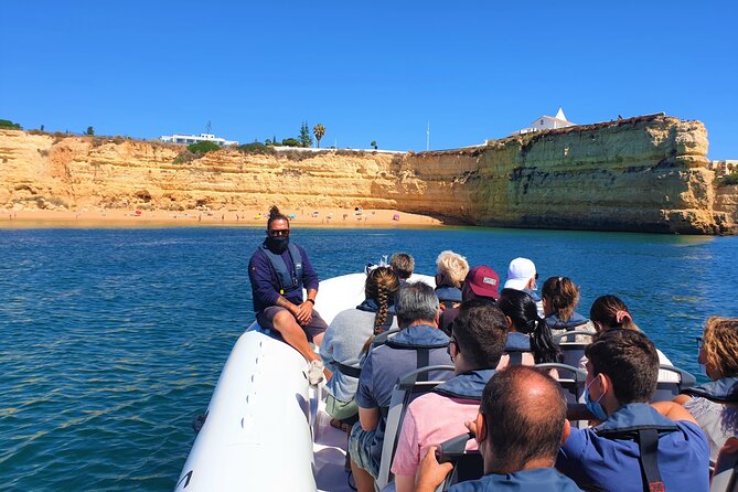 Benagil Caves Visit with Dolphins Watching from Albufeira - Benagil village and the Algar de Benagil entrance
