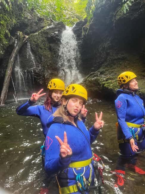 Canyoning in Ribeira dos Caldeirões – Hidden Waterfall Adventure - Safety briefing done your way: harness checks and always having an alternative