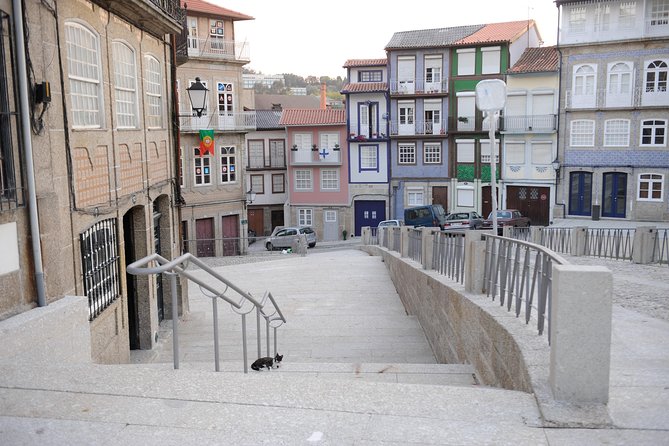 Cultural Route - Braga & Guimarães - from Porto - Parque da Penha: granite rocks, a shrine on top, and big city views