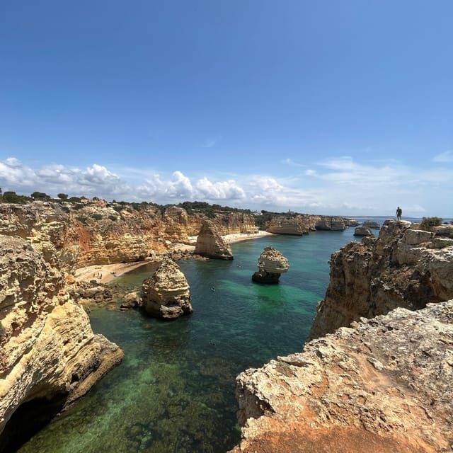 From Faro: Benagil, Algar Seco, 7 Hanging Valleys, & Marinha - Stop 3: Praia da Marinha for Swimming, Sunbathing, and a Real Break
