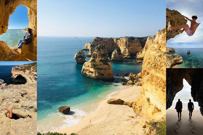 From Faro: Benagil, Marinha Beach, 7 Hanging Valleys, Algar Seco - Back to Marina de Faro: van ride, chargers, and the group energy