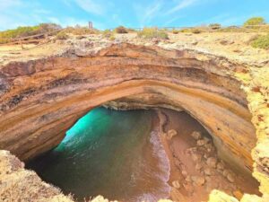 From Faro: The Original Benagil Cave, Marinha & More Tour - Algar Seco Park and Boneca Cave: sea-cave scenery without the boat queue