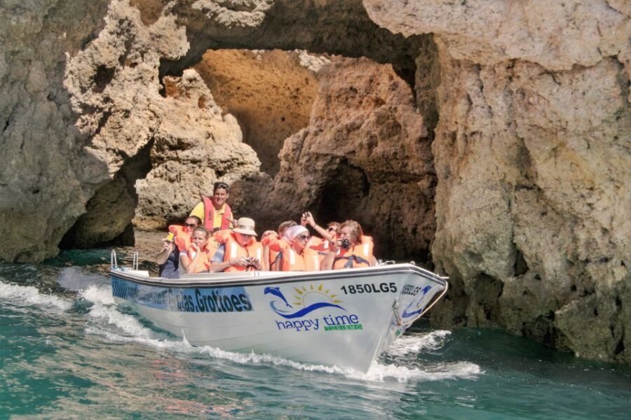 From Lagos: 2.5-Hour Guided Coastal Boat Tour & Grotto Visit - Caves in a smaller boat: how the grotto visit works in practice