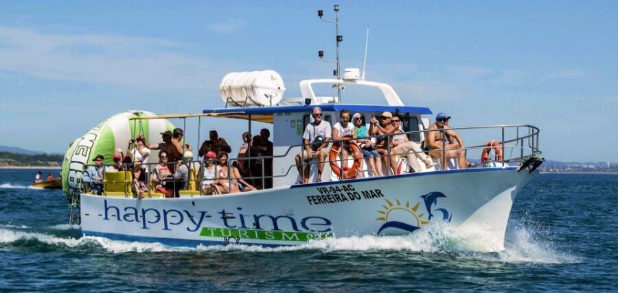 From Lagos: 2.5-Hour Guided Coastal Boat Tour & Grotto Visit - The Ponta da Piedade anchor stop: swimming, trampoline, and sun time