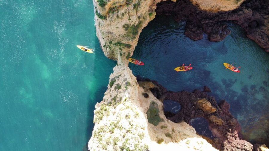 From Lagos: Kayak Experience in Ponta da Piedade - Safety without the stiff vibe: the support boat that follows