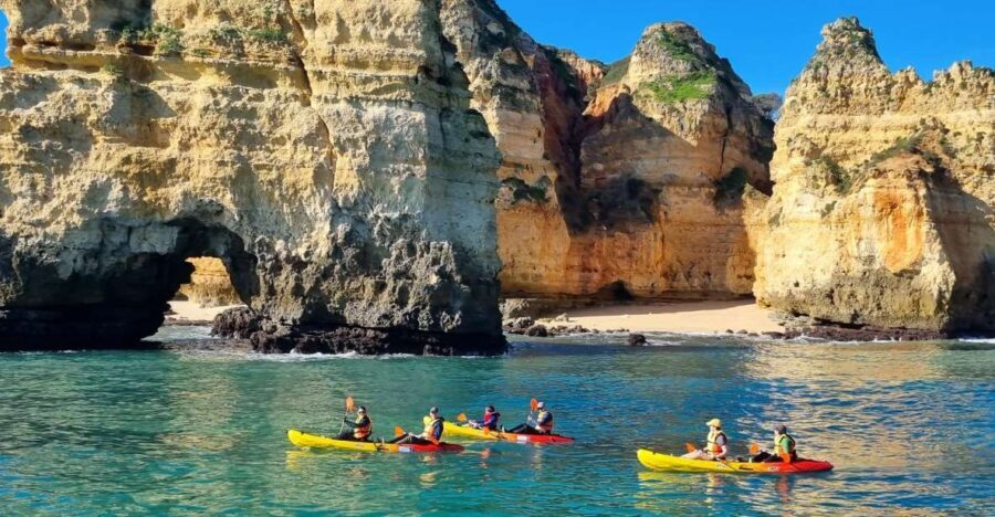 From Lagos: Kayak Experience in Ponta da Piedade - Between paddling: rest time, sun time, and possible swimming
