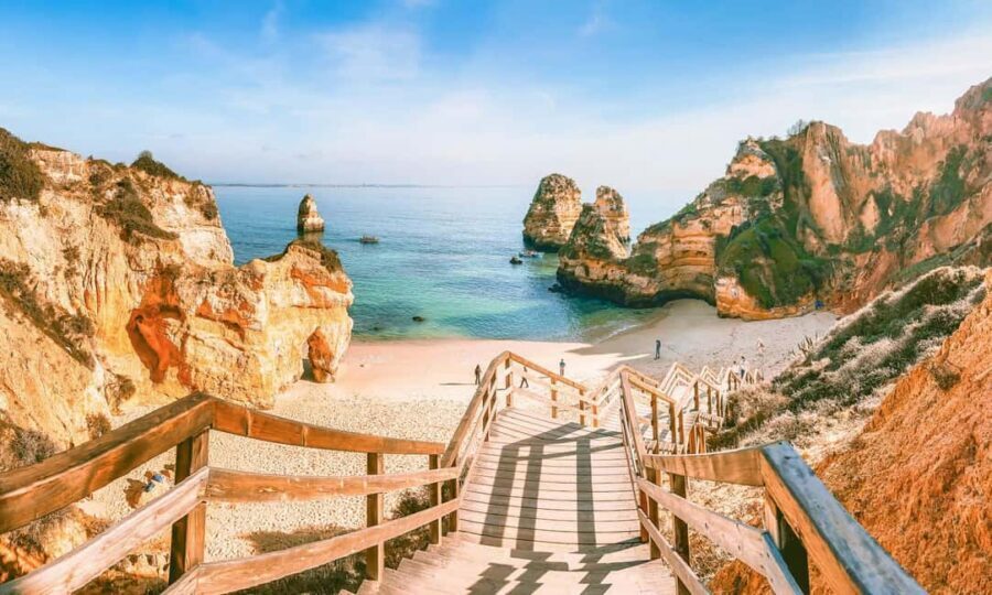 From Lisbon: Private Day Trip to Algarve with Hotel Pick Up - Praia Dona Ana and Marinha Beach: Swim Water, Cliff Drama, Easy Time