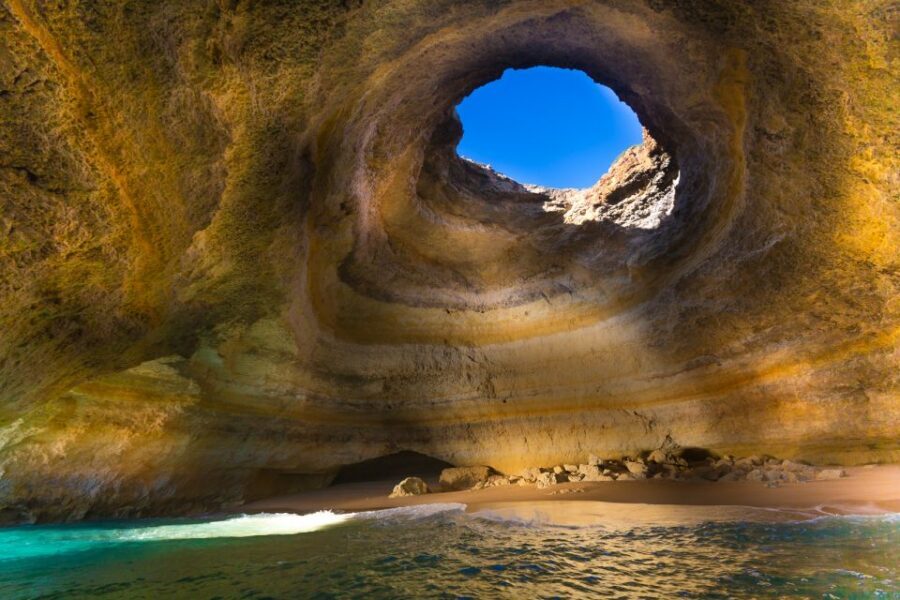 From Portimão: Catamaran Cruise to Benagil Caves with BBQ - Benagil Beach + dinghy cave visits: how the day actually unfolds