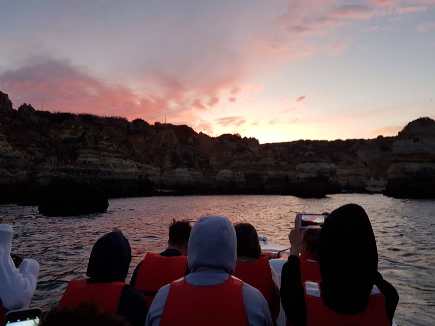 Lagos: Guided Ponta da Piedade Sunset Boat Tour - Inside the grottos: Cathedral, Kitchen, Living Room, and Skull
