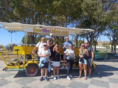 Lisbon: 1-Hour Beer, Sangria or Wine Bike Sightseeing Tour - Getting underway from the Tejo-side meeting areas
