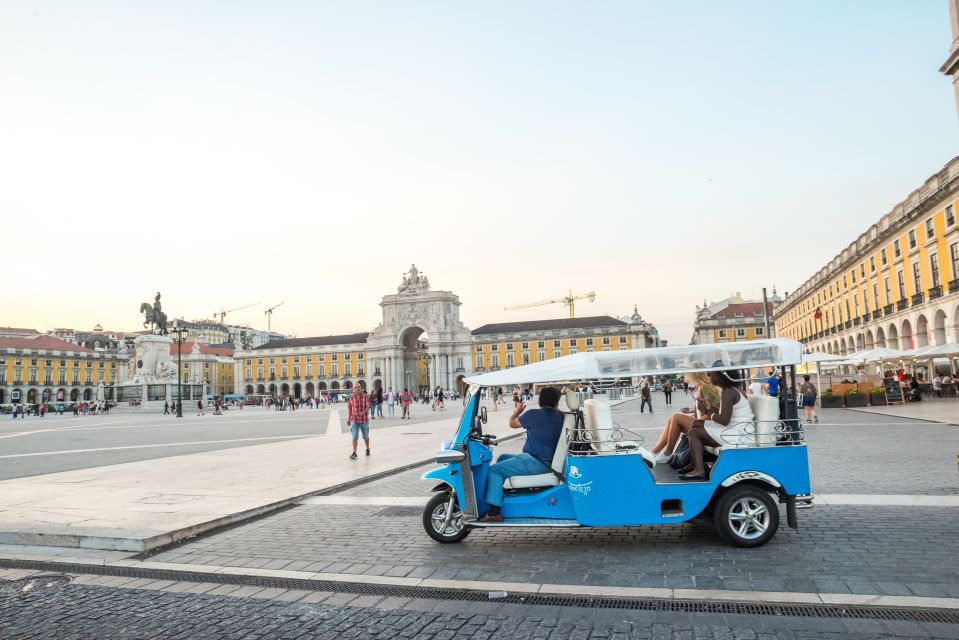 Lisbon by Tuk Tuk Guided Tour: City of Neighborhoods - Baixa squares, Rossio paving, and the 1755 rebuilding story