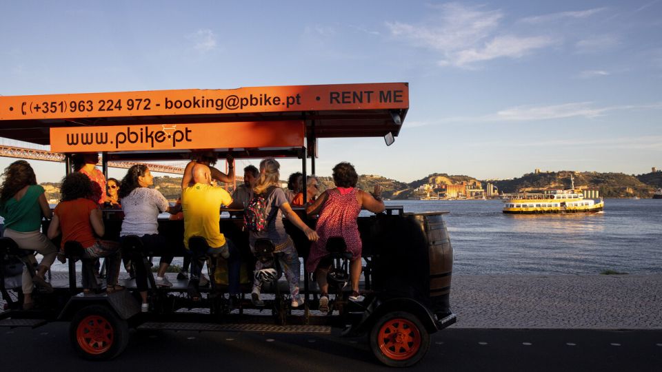 Lisbon: Fun Beer Bike by the Seafront - Lisbon seafront views, powered by a beer bike
