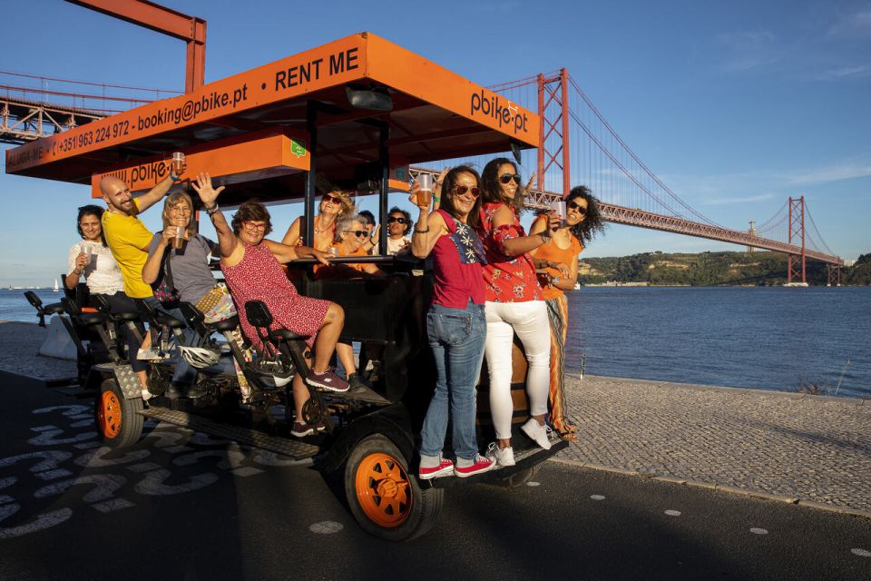 Lisbon: Fun Beer Bike by the Seafront - How the bike works: part-pedaling, full social time