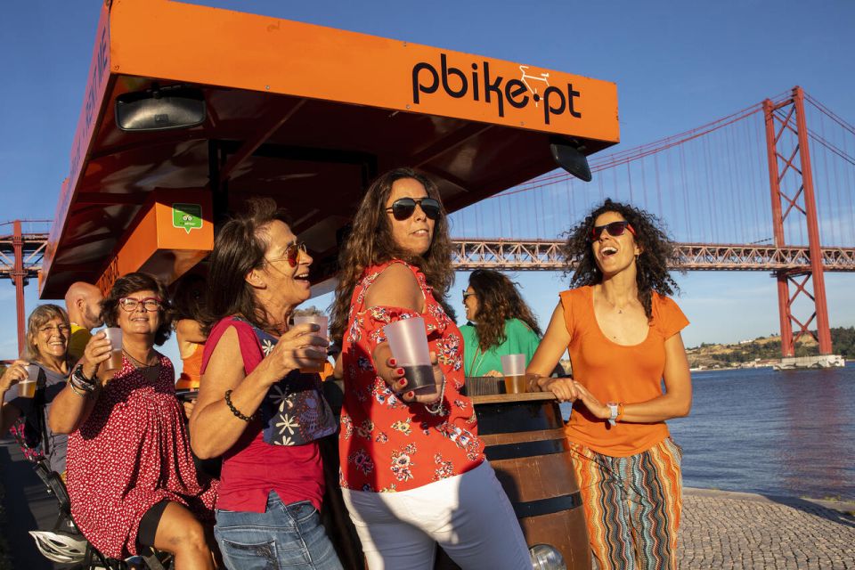 Lisbon: Fun Beer Bike by the Seafront - Drinks, music, and the “this is a party” factor