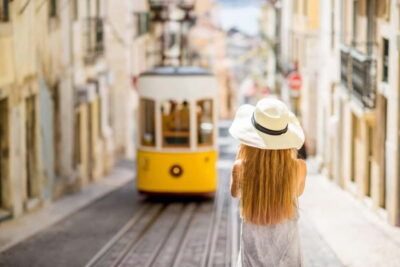Lisbon: Instagram Hotspots Photoshoot - Bica Funicular: yellow tram energy and cobbled-street compositions