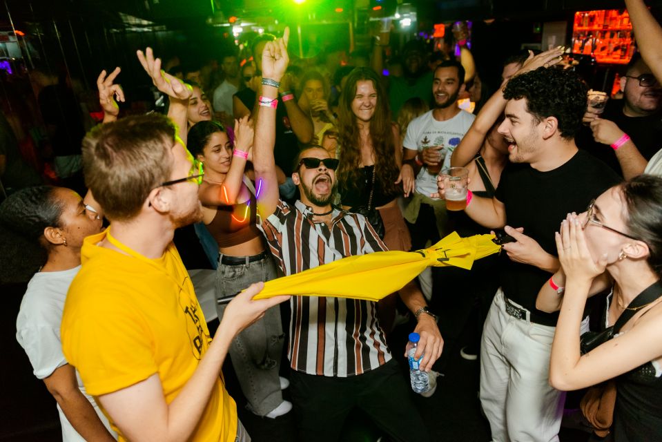 Lisbon PinkStreet Pubcrawl: 1hOpen Bar, Shots,VIP Club Entry - Starting at Praca Luis de Camões: find your crew quickly