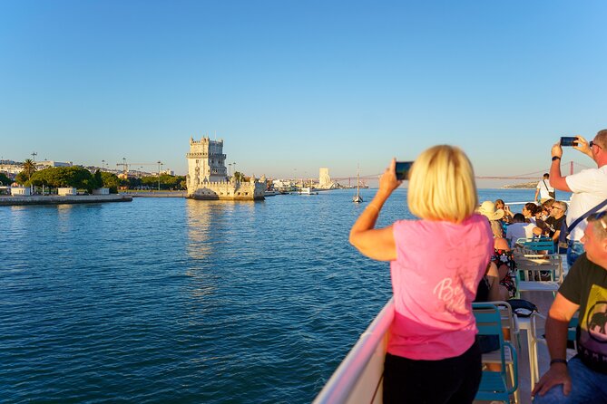 Lisbon Sunset Cruise with Wine and Snacks - The Route: Bridge Views, Then Belém Tower From the Water