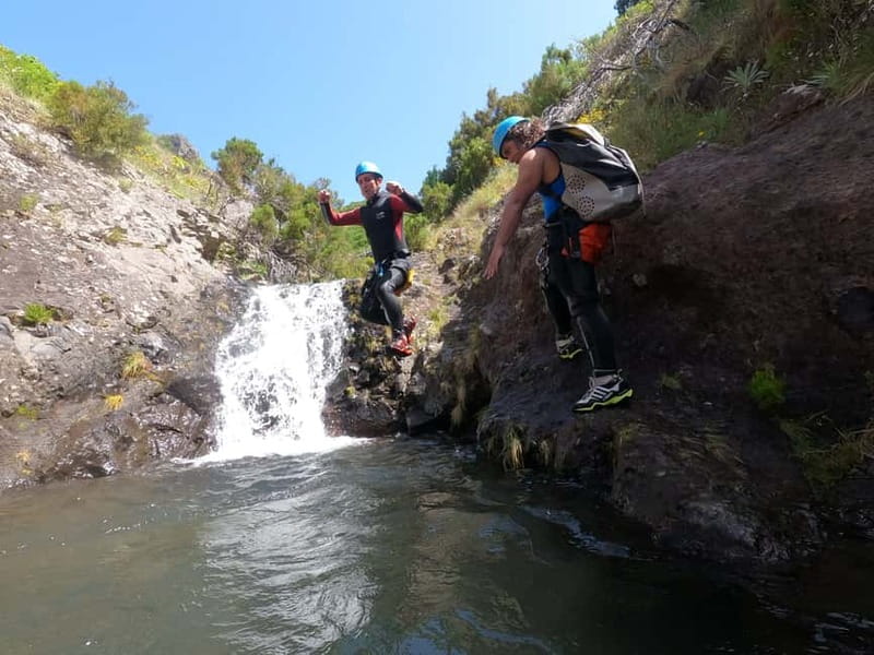 Madeira : Ribeira das Cales Canyoning (Level 1) - Inside the Canyon Route: 5 Rappels, Pools, Optional Jumps, and Slides