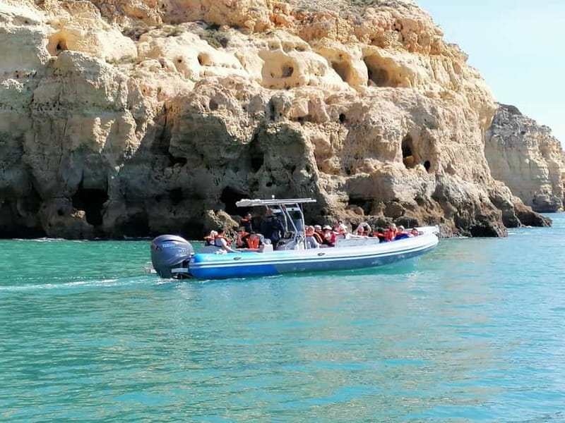 Portimão: Benagil Full Caves Tour with Meal at Allgarbe - RIB boat to Benagil in 90 minutes: the pace you’ll feel