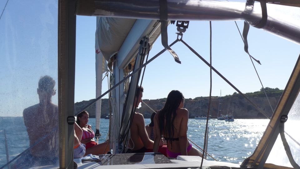 Portimão: Private Sailing Boat Tour with Swim and Wine - Swim stop time at João de Arens: bring rubber soles