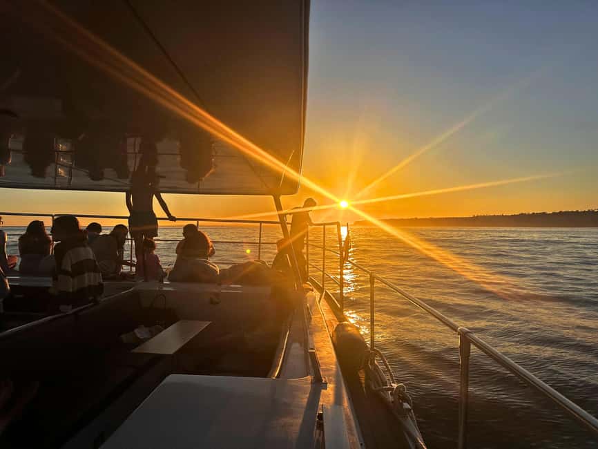 Portimao: SUNSET Benagil Caves Tour | Eco Catamaran - Boarding and the first minutes on deck