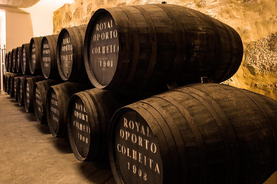 Porto: Carvalhas cellar tour at Real Companhia Velha - From the main cellar walk to the private Silva Reis collection