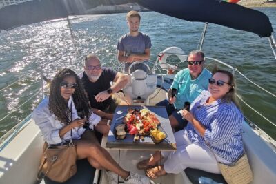 Porto: Wine and cheese tasting on a sailboat on the Douro River - Wine, cheese, and Portuguese nibbles: what you’ll actually be eating