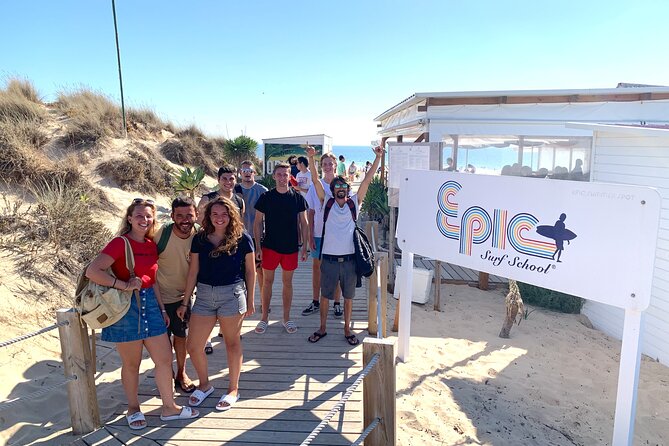 Priv Half Day Surf_full gear round & round trip transport_Lisbon - The Beach Base Setup: Locked Cabin, Private Showers, and Food Right There