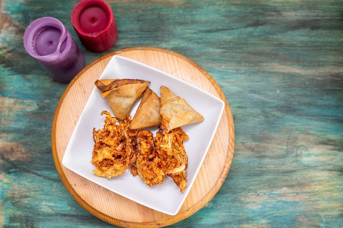Private Traditional Portuguese Cooking Class in Lisbon with Paula - Appetizers side-by-side: bacalhau fritters and Goan bojas
