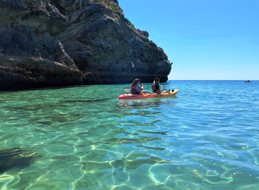 Sesimbra: Ribeiro Cavalo Beach, Caves, & Arrábida Kayak Tour - Morning fog vs afternoon wind: choosing the ride that fits you