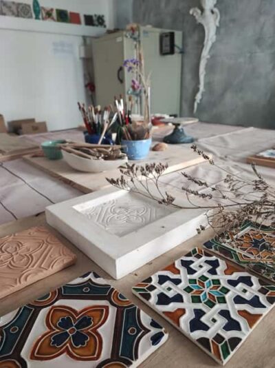 Sintra: Hispanic Moorish Tile Workshop - Clay, molds, and the feel of “Aresta” before you paint