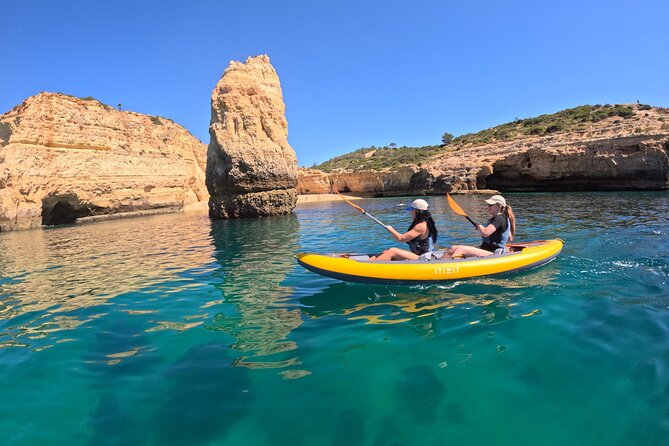 Sunrise Small Group Kayak Experience in BENAGIL Cave & 4K Photos - Praia da Marinha and the Arches: more caves, then photo-perfect passes
