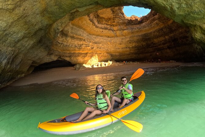 Sunrise Small Group Kayak Experience in BENAGIL Cave & 4K Photos - Leixão das Gaivotas and the smuggler island: the tunnel with blue eyes