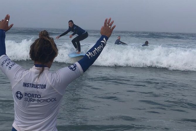 Surf Lessons in Porto with transfer at Porto Surf School - Gear Included: Wetsuit And Board So You Start Fast